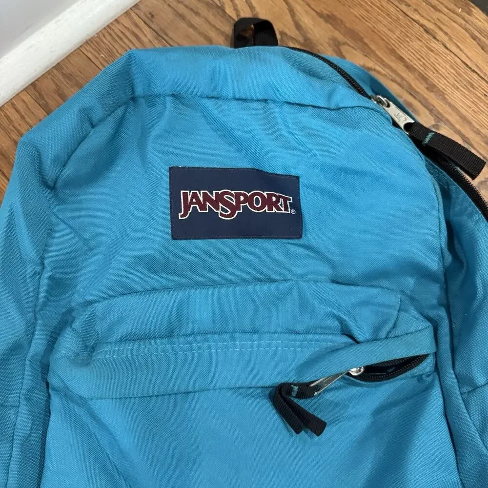 JanSport Backpack Teal blue Classic School Bag Retro Bookbag